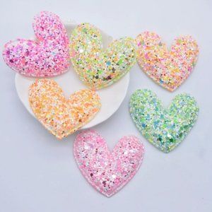 Fabric glitter hearts